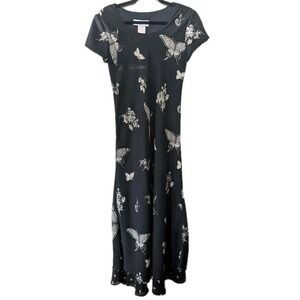 Sz 8 90's Practical Magic Phoebe Butterfly Black Maxi Charmed Whimsigoth